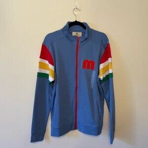 Marley L full zip jacket sporty athleisure turtleneck blue red workout outdoor